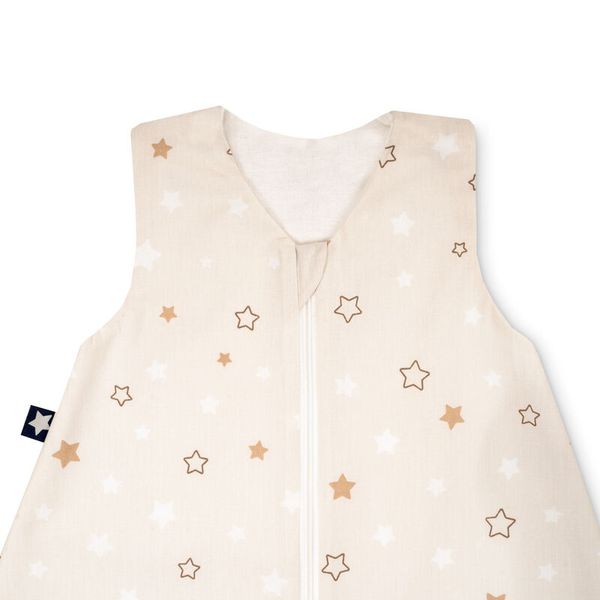 Schlafsack, Nachtwärmer, Sternenmuster, Beige, Reißverschluss