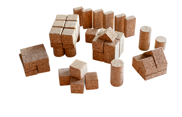 Natur Kork-Bausteine-Set, ab 2 Jahre, 80-teiliges Set