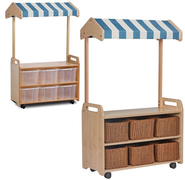Holz, Winkelregal, Korbkästen, Rollregal, Korbkörbe