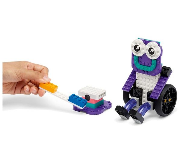 Spielzeugbausteine, Klemmbausteine, Roboter, Rollstuhl, Farbblocks