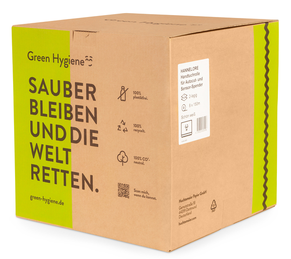 GREEN HYGIENE Palette Handtuchrolle 2-lagig, HANNELORE, weiß, 150 m, 240 Rollen