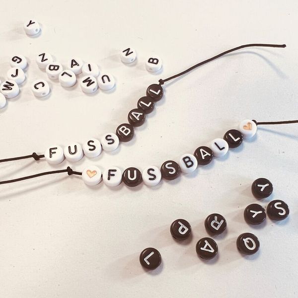 Kunststoffperlen Buchstaben weiss, 500 Stück Kunststoffperlen Buchstaben weiss, 500 Stück