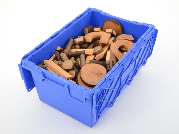MAGIC WOOD EcoBlocks Waldbauklötze mit Rinde, 330 Teile