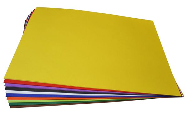 ELVIRAS Bastelkarton, 220 g/m², 50 x 70 cm, 300 Bogen Vorteilspack, 12-farbig sortiert