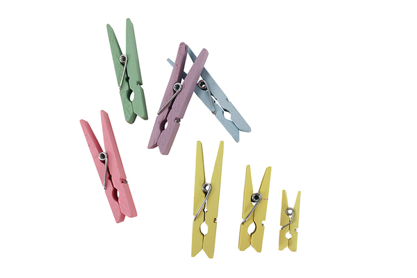 FOLIA Holzklammern, 2,5-5 cm, Großpackung, 480 Stück, Farbe wählbar