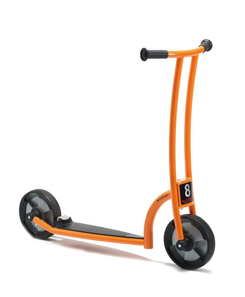 Tretroller, Kinderroller, Gummirollen, Orange, Aluminiumrahmen