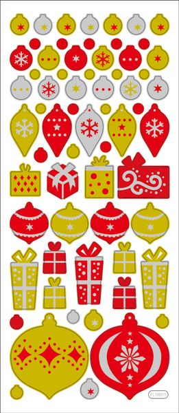 FOLIA Glitter-Sticker X-Mas, 253 Stück