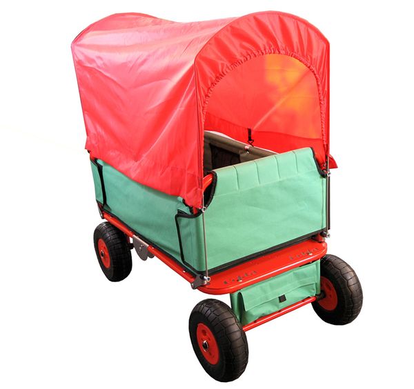 Karren, Wagen, Kleinkutsche, Kinderwagenanhänger, Roter Aufbau