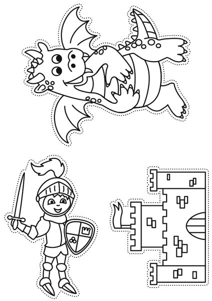 drache, ritter, schild, schwert, burg