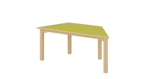 Holztisch, Esstisch, Naturholz, Grüne Tischplatte, Vierbeinig