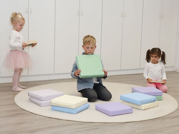 KITAEINKAUF Sitzkissen-Set, Kunstleder, Pastell, 10 Stück