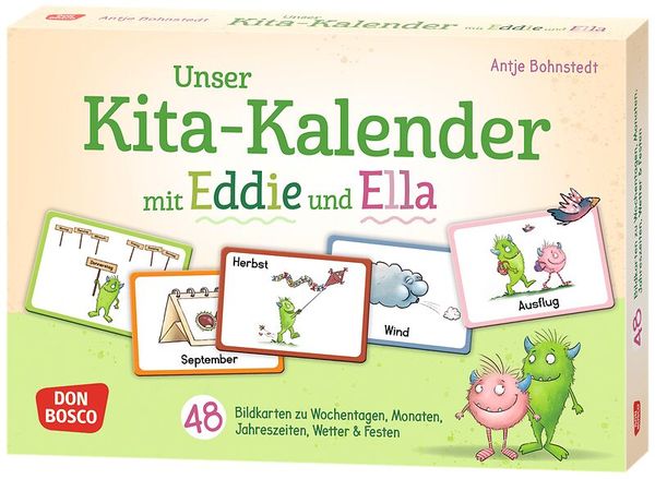Kita-Kalender, Bildkarten, Wochenkalender, Eddie, Ella