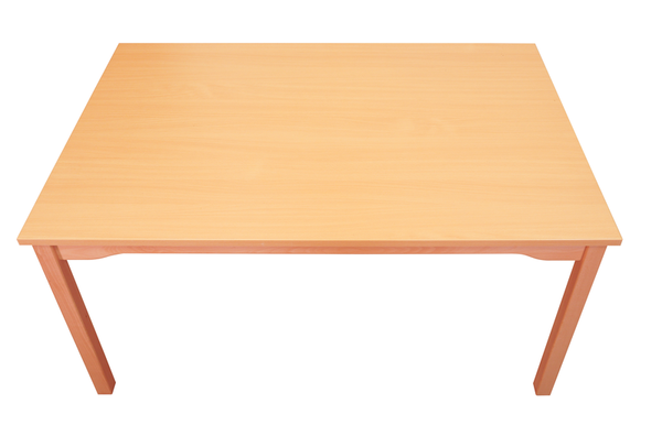 Tisch mit Holzbeinen, buche, 120 x 80 x 37 - 76 cm