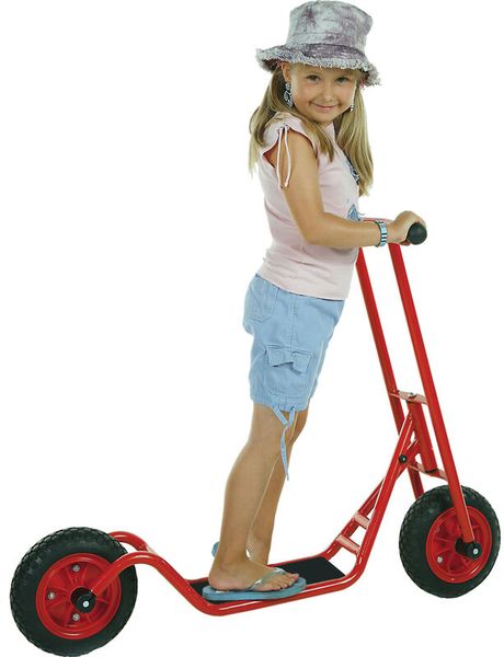 Tretroller, Scooter, Kinder, Hochlenker, Roter Rahmen