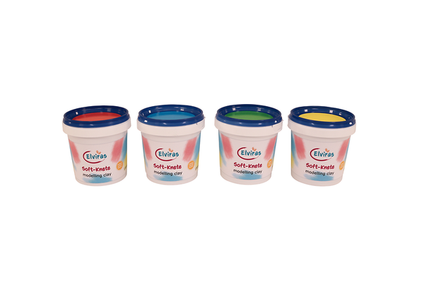 ELVIRAS Kinder-Softknete, klassische Farben, 150 g, Farbe wählbar
