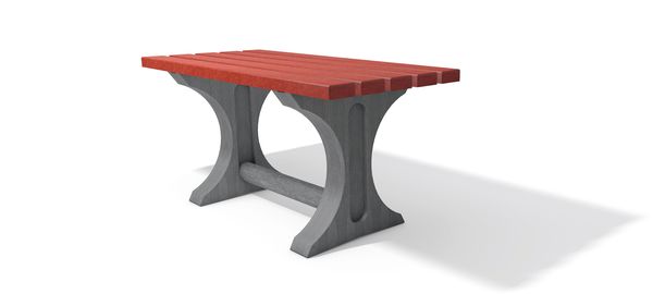 Sitzbank, Holzbänke, Holzlatten, rote Platten, Gartenbank