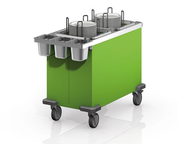 Tellerspender TS-2 18-33 Kids, mit GN Einhängerahmen stirnseitig und GN Behälter Tellerspender TS-2 18-33 Kids, mit GN Einhängerahmen stirnseitig und GN Behälter