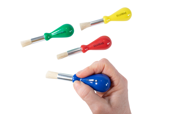 ELVIRAS Kinderpinsel mit Kugelgriff, 4er Set, ab 3 Jahre