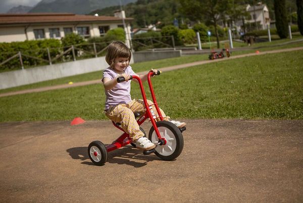 Kinderfahrzeug, Dreirad, Rot, Laufrad, Pferdchen