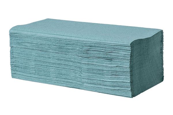 Handtuchpapier 1-lagig, grün, 23x23 cm, Z-Falz, 5.000 Blatt