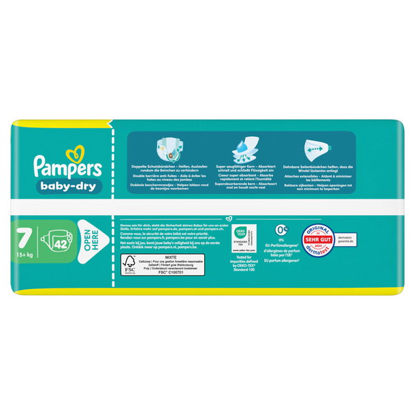 PAMPERS Baby Dry Gr. 7 Extra Large 15+kg, (verschiedene Verpackungsgrößen)