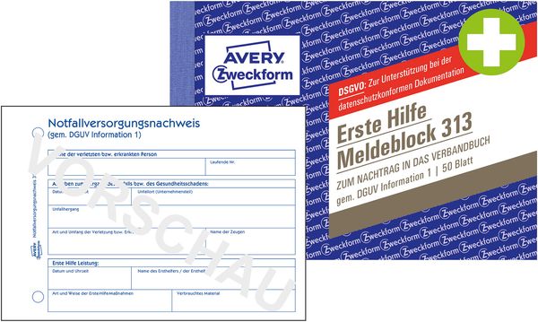  Erste Hilfe, Meldebuch, Notfallhandbuch, Notfalldokument, Schweiz/DEU?