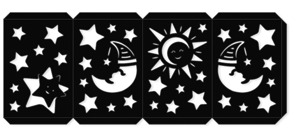 nacht, sterne, mond, sonne, himmels Muster
