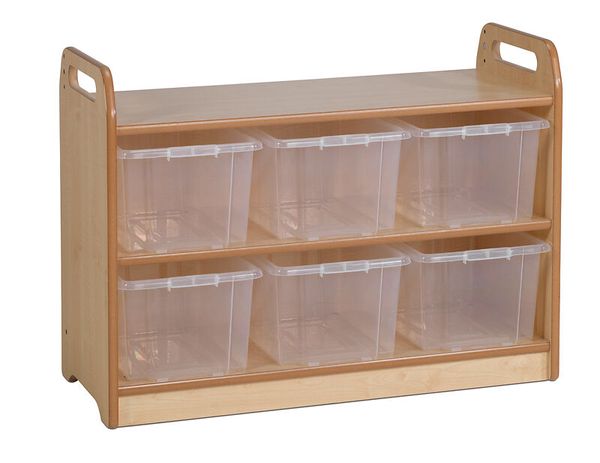 Aufbewahrungsschrank mit 6 Körben oder Boxen und Spiegelrückwand, BxHxT 90 x 66 x 40 cm