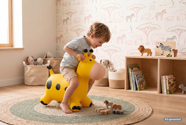 Kinder-Fahrzeug, Giraffe Spielzeug, Kiddy-Lauflernfahrzeug, Gelb, Rundläufer
