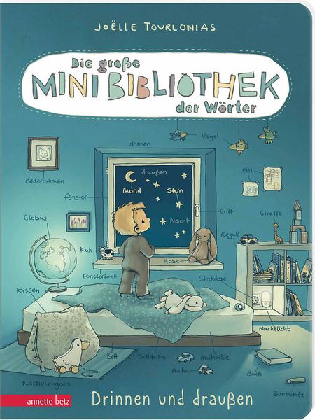 Kinderbuch, Wörterbuch, Mini-Bibliothek, Drinnen und draußen, Illustration