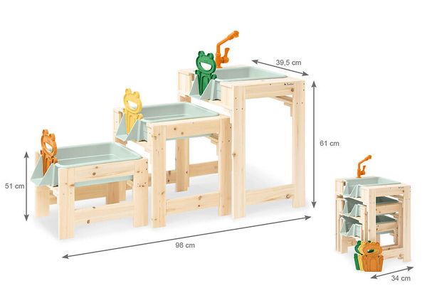 Holz-Treppe, Katzen-/Kleintiertreppe, Mehrstufig, Naturholz, Aufbewahrungsstufen