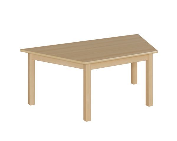 Trapeztisch, 140x70 cm, Dekor Buche, Zarge, Tischbeine aus Holz