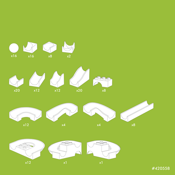 HUBELINO Kita-Kugelbahn Bahnelemente-Set, 156-teilig