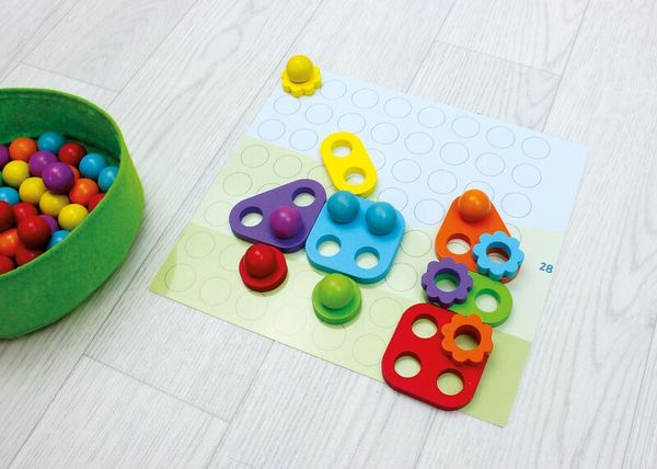 puzzle, bunt, geometrisch, pädagogisch, brett