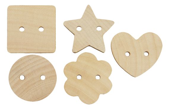 Holzknöpfe Mix, 60 St Holzknöpfe Mix, 60 St