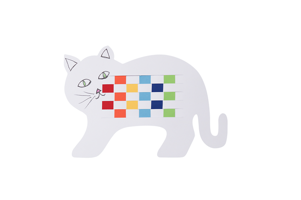 katze, farbquadrate, farbmuster, tierillustration, kunstwerk