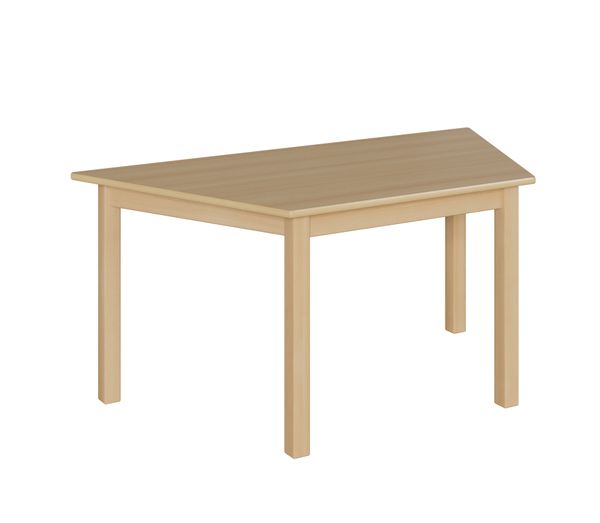 Trapeztisch, 120x60 cm, Dekor Buche, Zarge, Tischbeine aus Holz