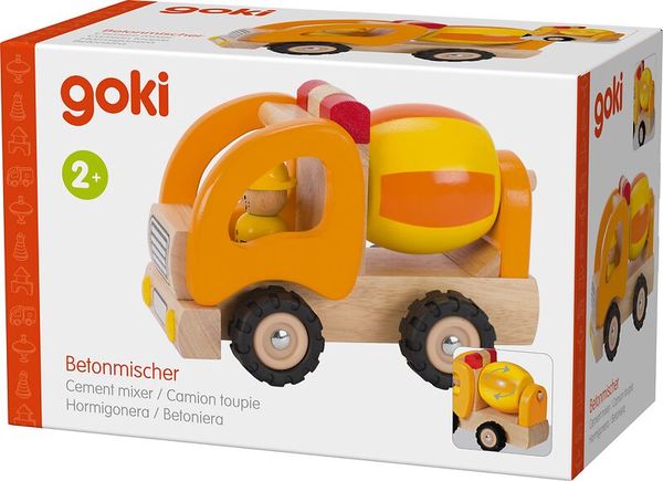 GOKI Betonmischer aus Holz, 17 x 9,5 x 11,5 cm, ab 2 Jahre