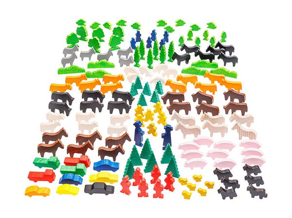 Tierfiguren, Kunststoff, bunt, Bäume, Spielfiguren