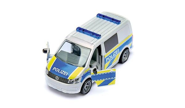 Polizei, Van, Polymer, Blau, Gelb, Lichtleisten, Tür offen