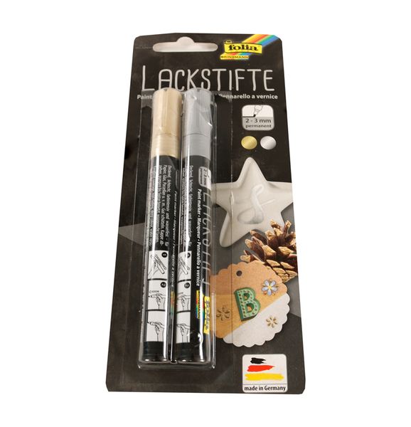 FOLIA Gold- und Silberlackstift, Set