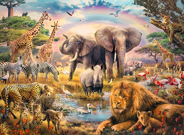 RAVENSBURGER XXL Kinderpuzzle - Afrikanische Savanne, 100 XXL-Teile, ab 6 Jahre