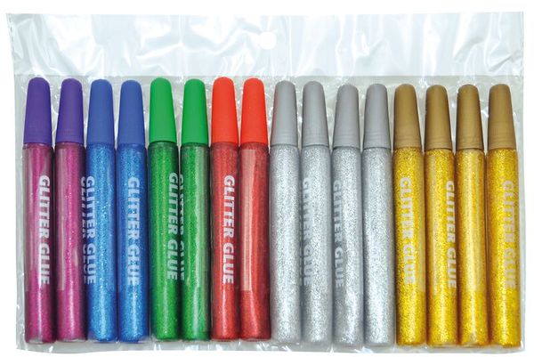 16 Klebestifte mit Glitzereffekt, 6 Farben 16 Klebestifte mit Glitzereffekt, 6 Farben