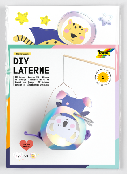 FOLIA Laternen-Bastelset "Space Animals"