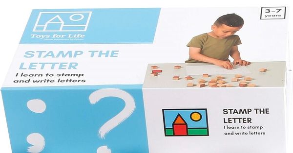 Stempel-Tafel, Stempelbrief, Holzstempel, Lernspielzeug, Kinderkit