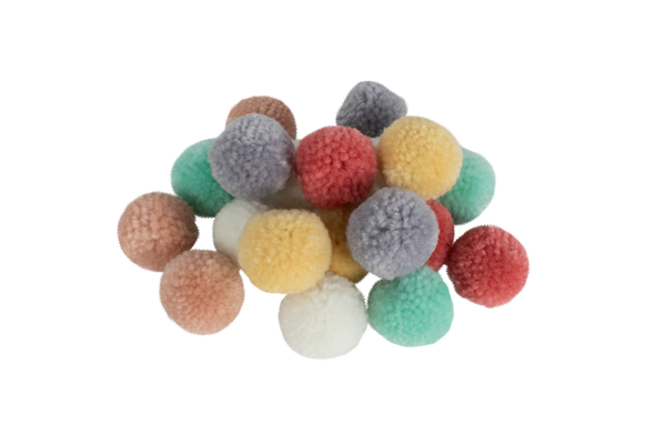 Pom-Pom, Pompons, Pomponen, Wollpompons, Mehrfarbige Pompons