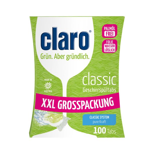 CLARO Öko Classic Geschirrspültabs, 100 Stk.  CLARO Öko Classic Geschirrspültabs, 100 Stk.