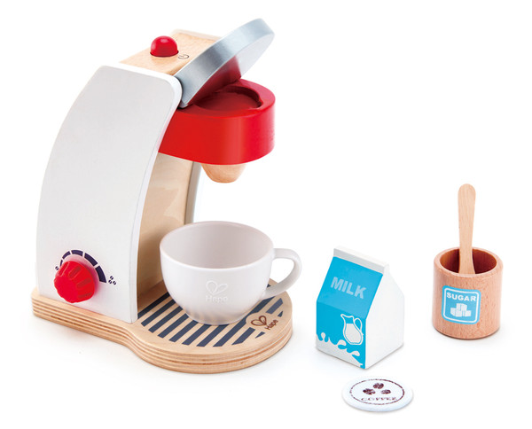 HAPE Kaffeemaschine Holz, 6 Teile, ab 2 Jahre