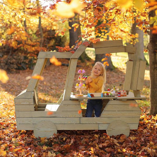 Holzauto, Kinder Spielzeug, Picknickwagen, Junge/Kindergarten, Herbstfarben
