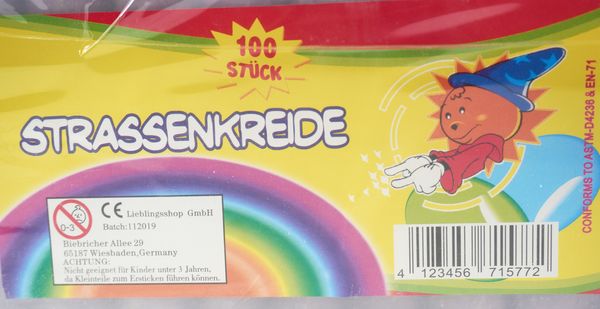 Strassenkreide, Kreide, Kinderkreide, Stück, 100 Stück